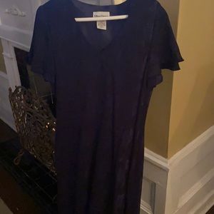 Navy on navy floral dress.